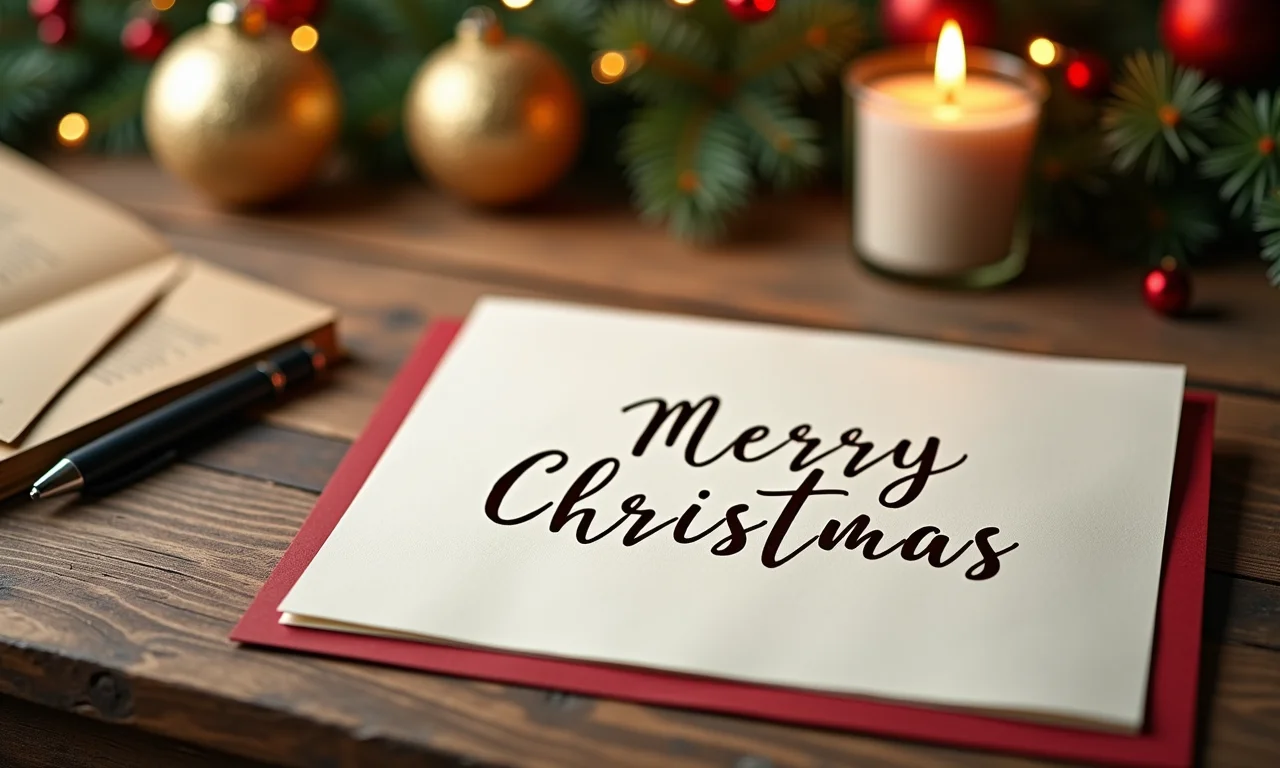 Cartão de Natal com mensagem personalizada.