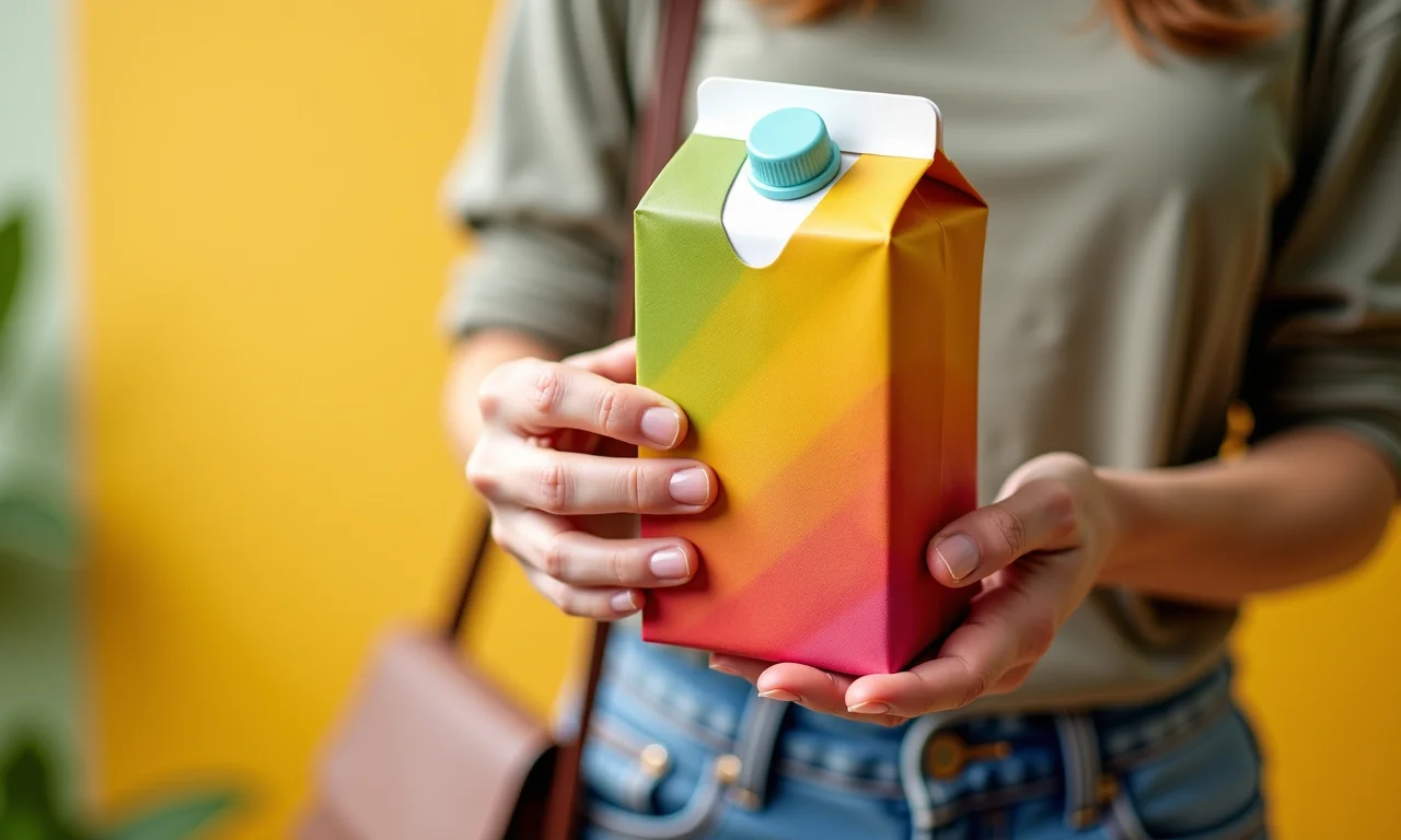 Carteira feita de embalagem alternativa à caixa de leite.