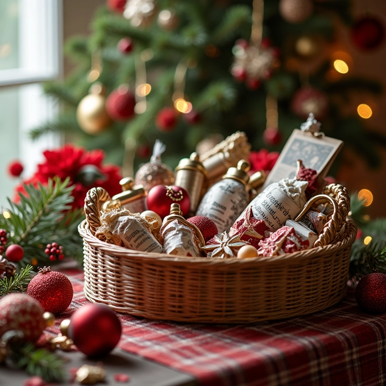 Cestas de Natal com produtos artesanais.