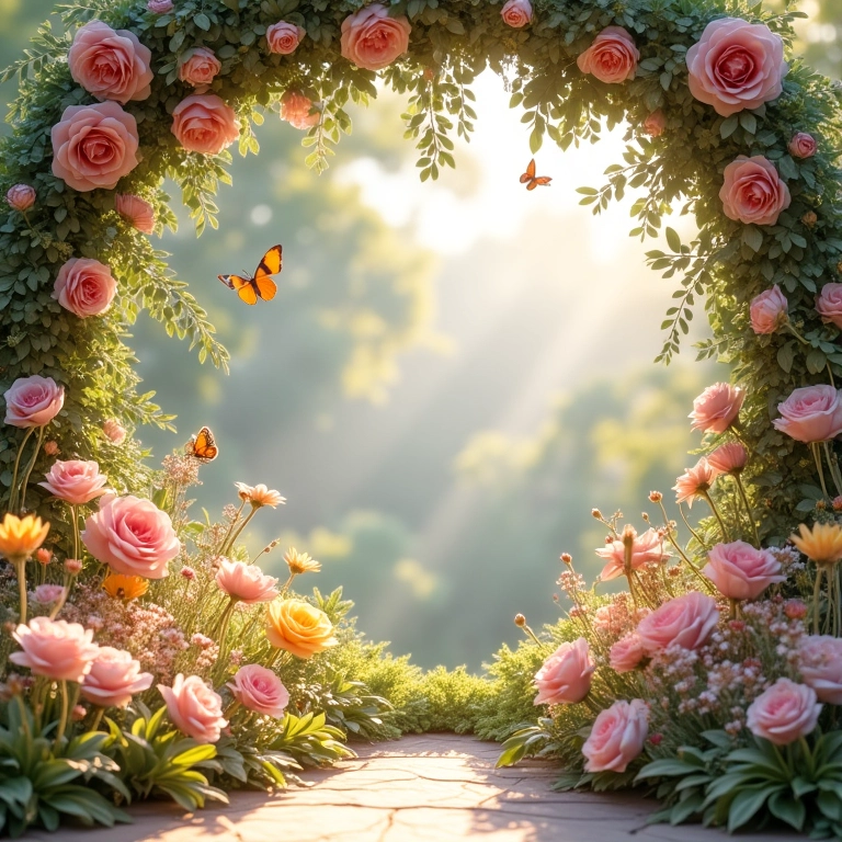 Chá de bebê com tema Jardim Encantado, romântico e delicado.