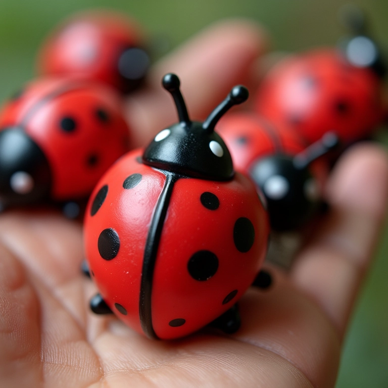 Chaveiros de joaninha como lembrancinhas.