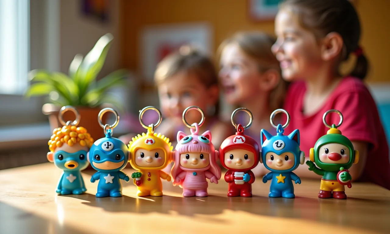 Chaveiros temáticos como lembrancinhas divertidas e colecionáveis.