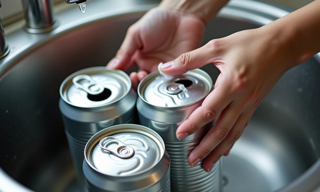 Como limpar as latas antes de usar no artesanato.