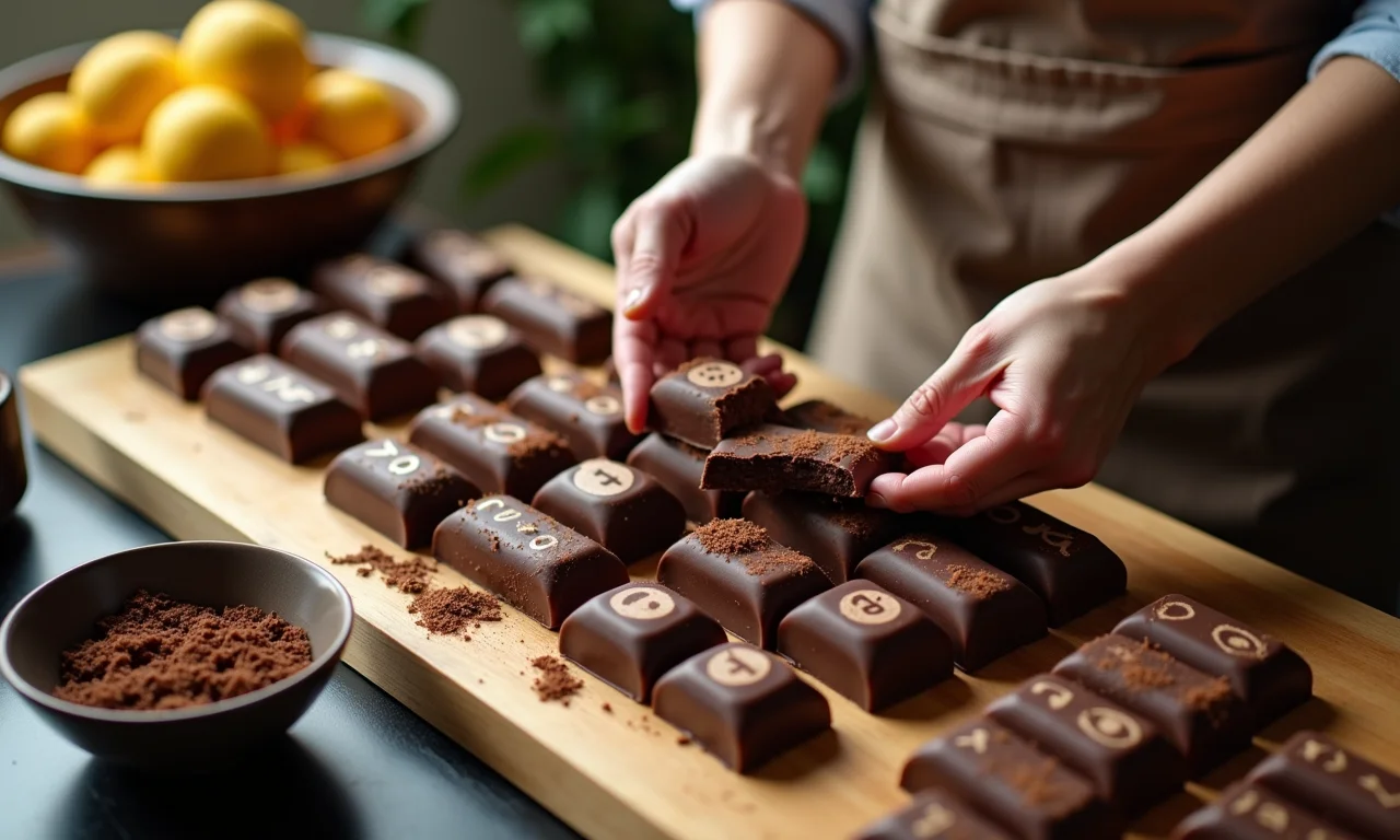 Contagem de bombons Ouro Branco para lembrancinhas em cozinha.