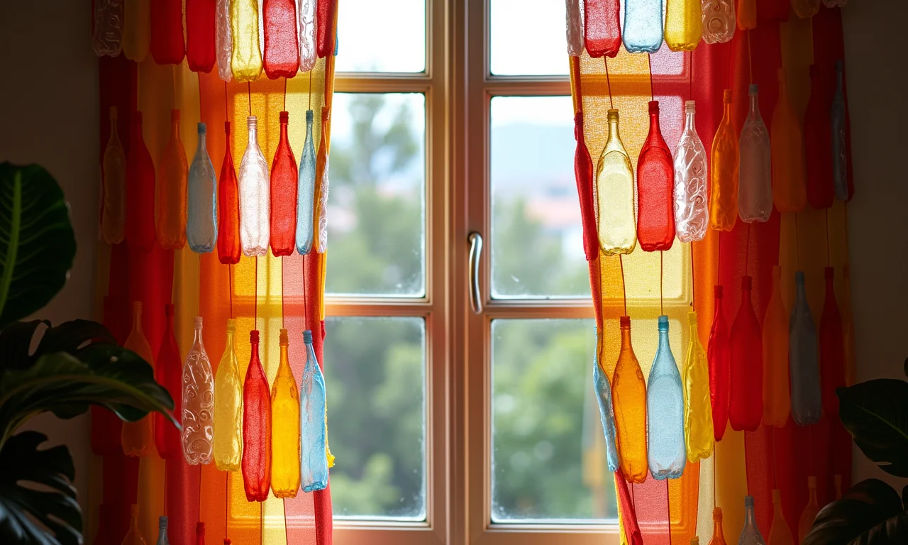 Cortinas criativas e originais feitas com garrafas PET.