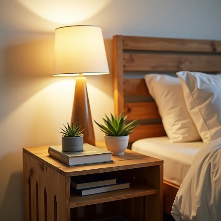 Criado-mudo original feito com caixote de feira