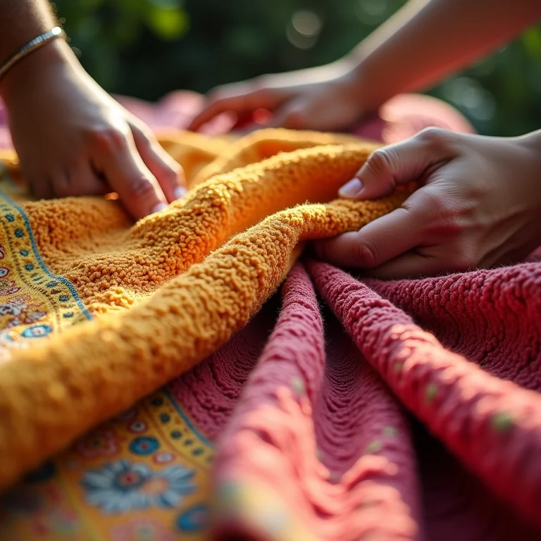 Cuidados com uma colcha de fuxico delicada