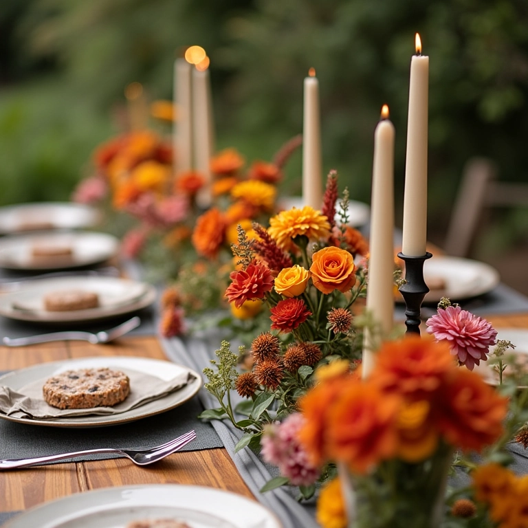 Decoração DIY de mesa para casamento com detalhes personalizados.