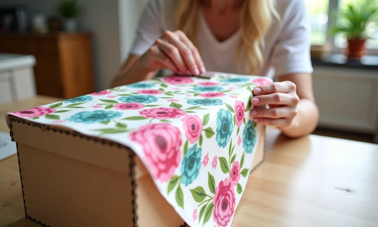 Decoupage com guardanapos em caixa de MDF.