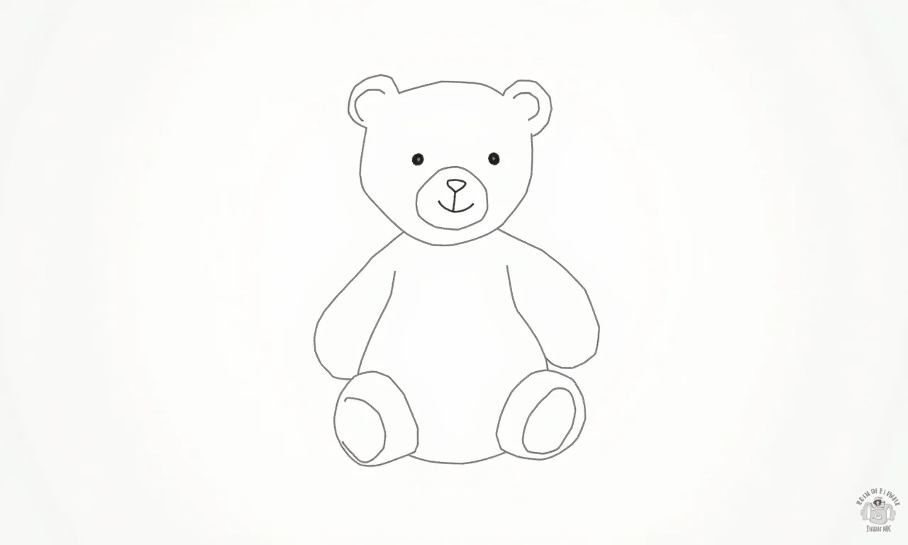 Desenho de urso para colorir com lápis de cor, estimulando a criatividade.