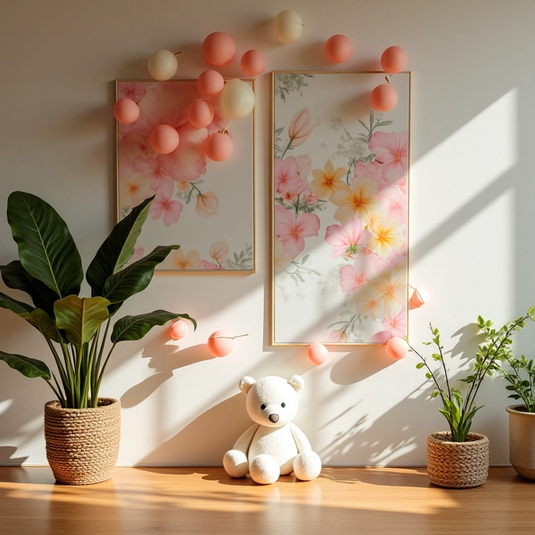 Design board para escolher o tema ideal para o chá de bebê.