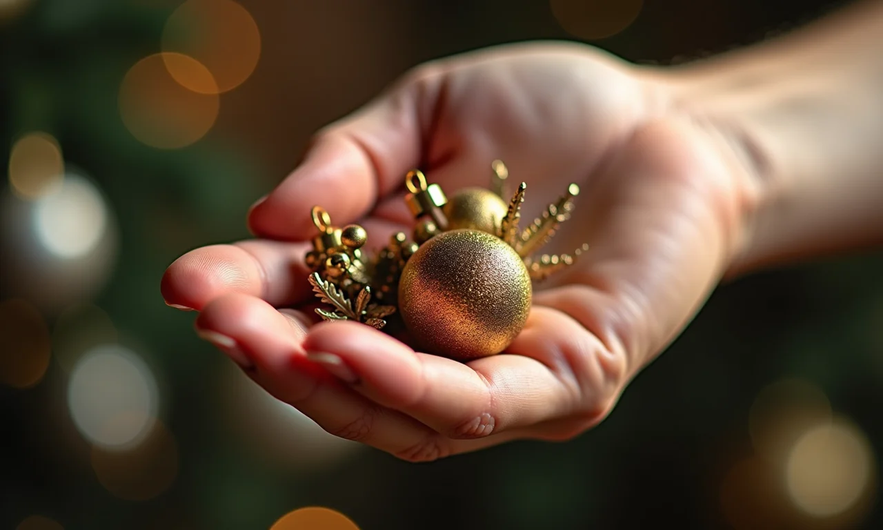 Detalhe de enfeite de Natal reciclado.