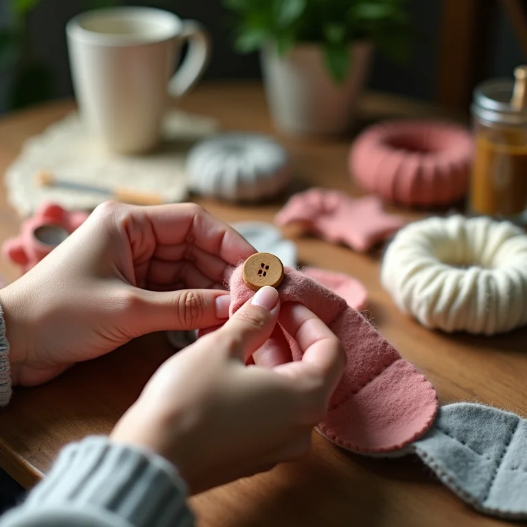 Detalhe final em guirlanda de feltro artesanal
