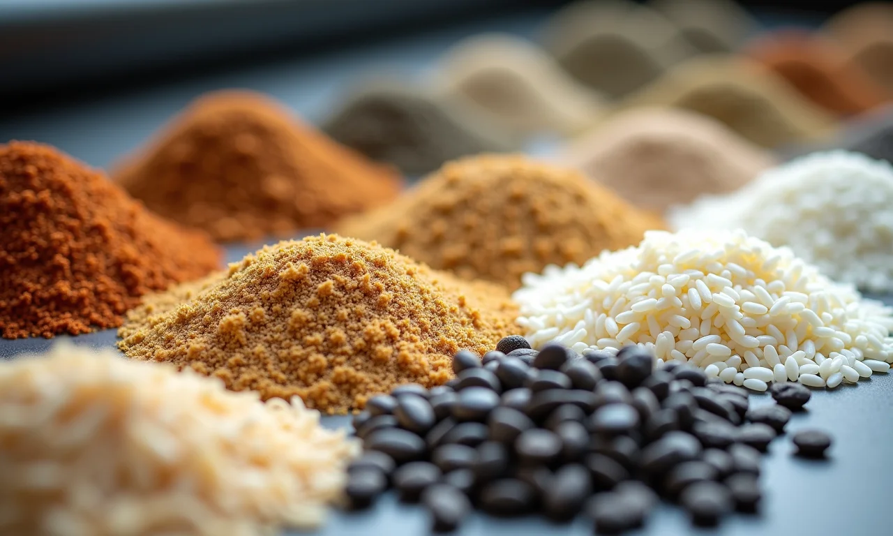 Diferentes materiais para enchimento de peso de porta: areia, arroz, pedras.