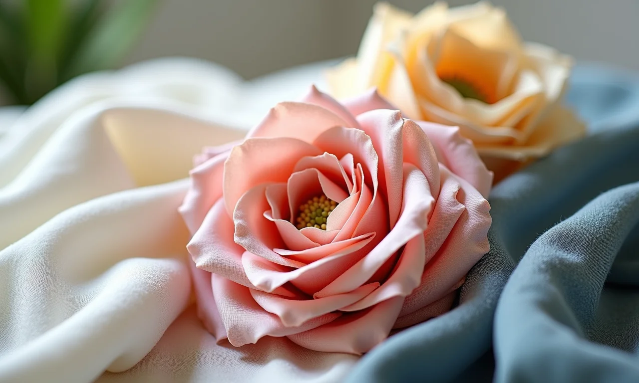Diversos tecidos como algodão, linho e seda para criar um peso de porta flor de fuxico.