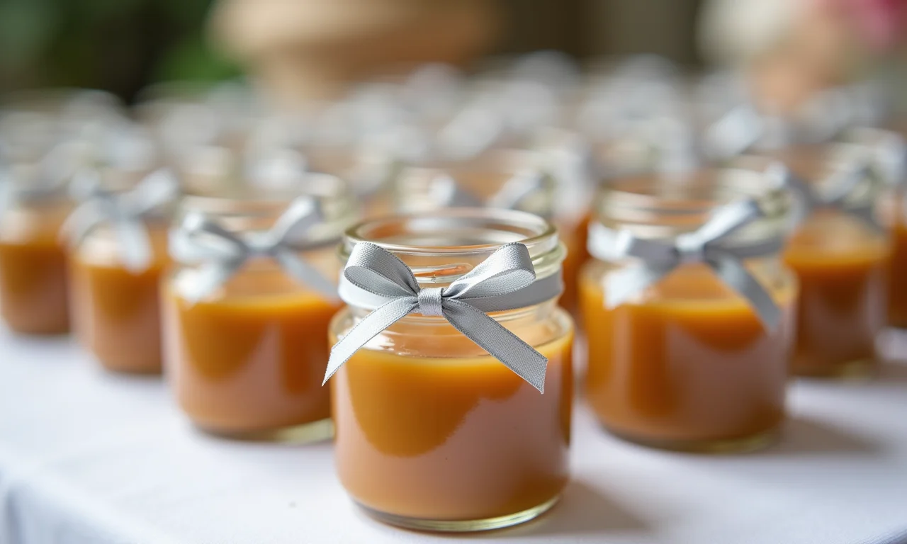 Doce de leite caseiro em miniatura, lembrancinha doce para bodas de prata.
