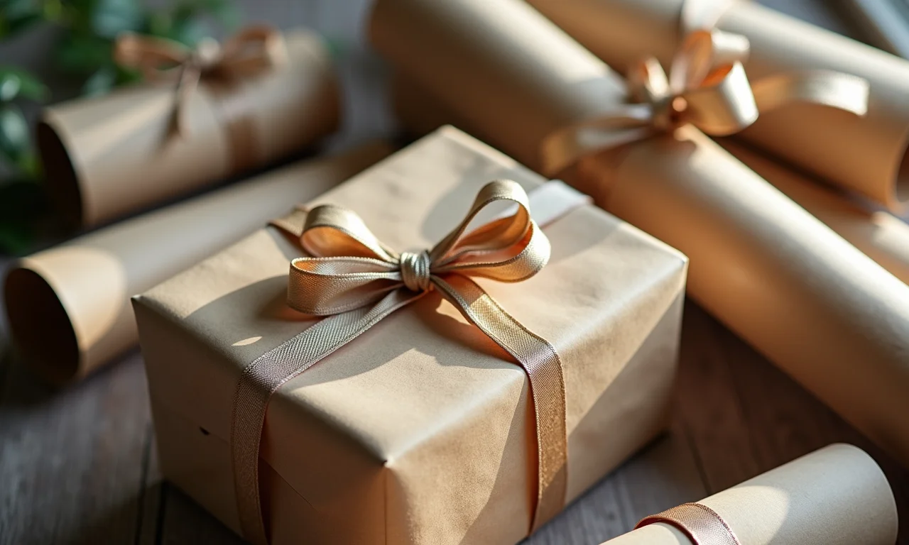 Embalagens criativas para presentes feitas com rolos de papel reciclado.
