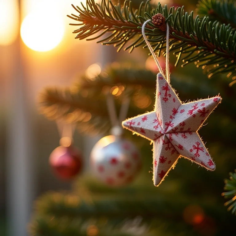 Enfeites de Natal artesanais feitos com retalhos reciclados