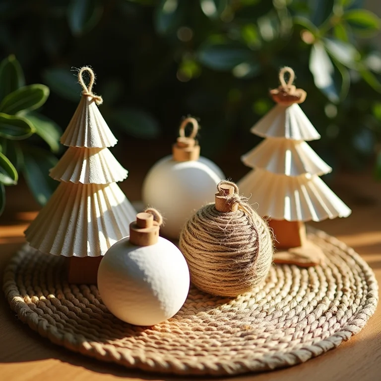 Enfeites de Natal sustentáveis feitos de papel reciclado