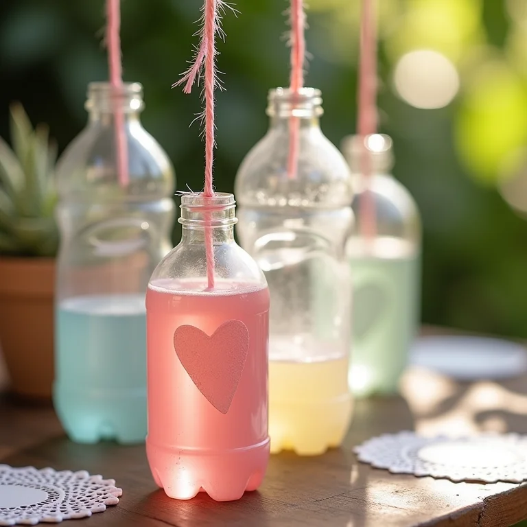 Enfeites temáticos para chá de cozinha feitos com PET