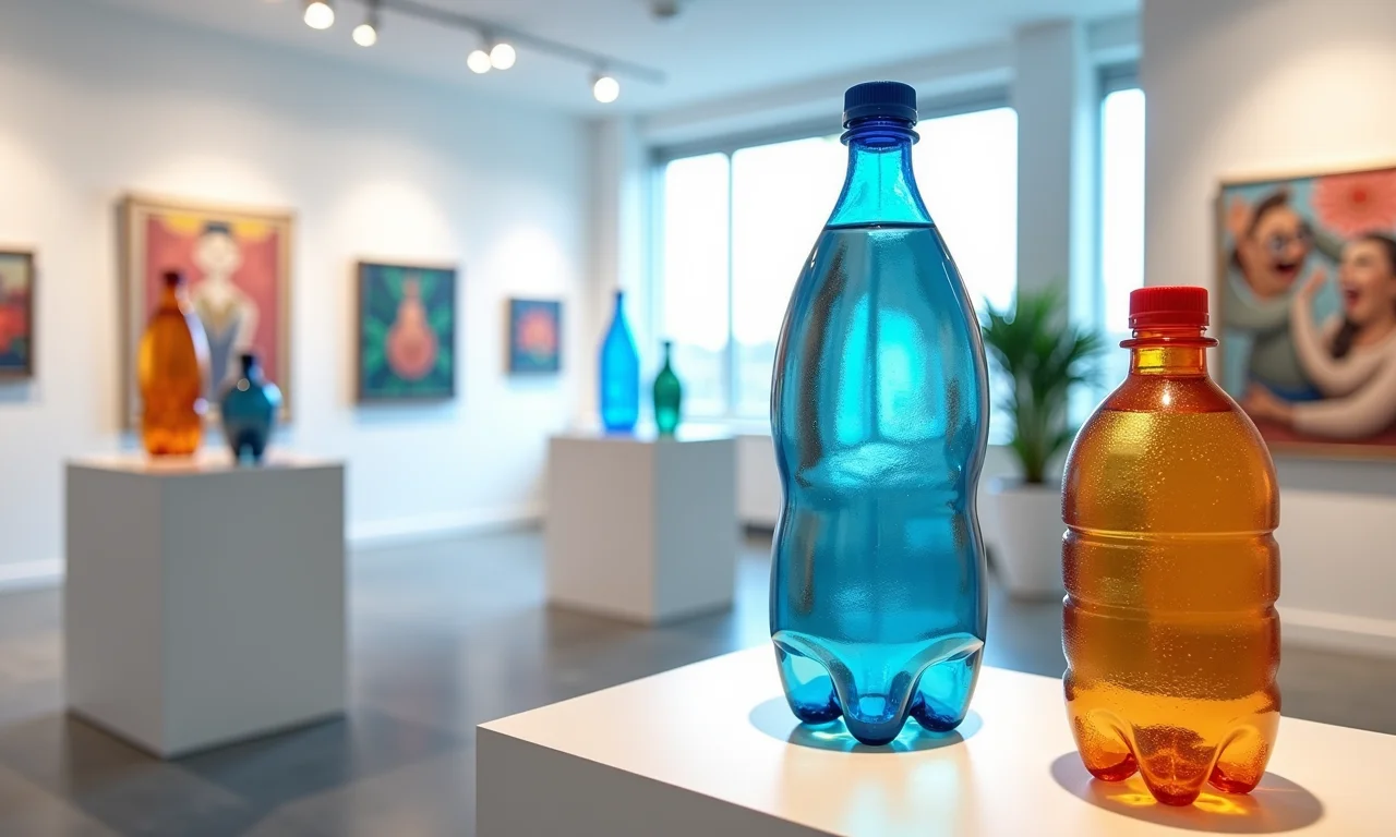 Esculturas decorativas e artísticas feitas com garrafas PET.