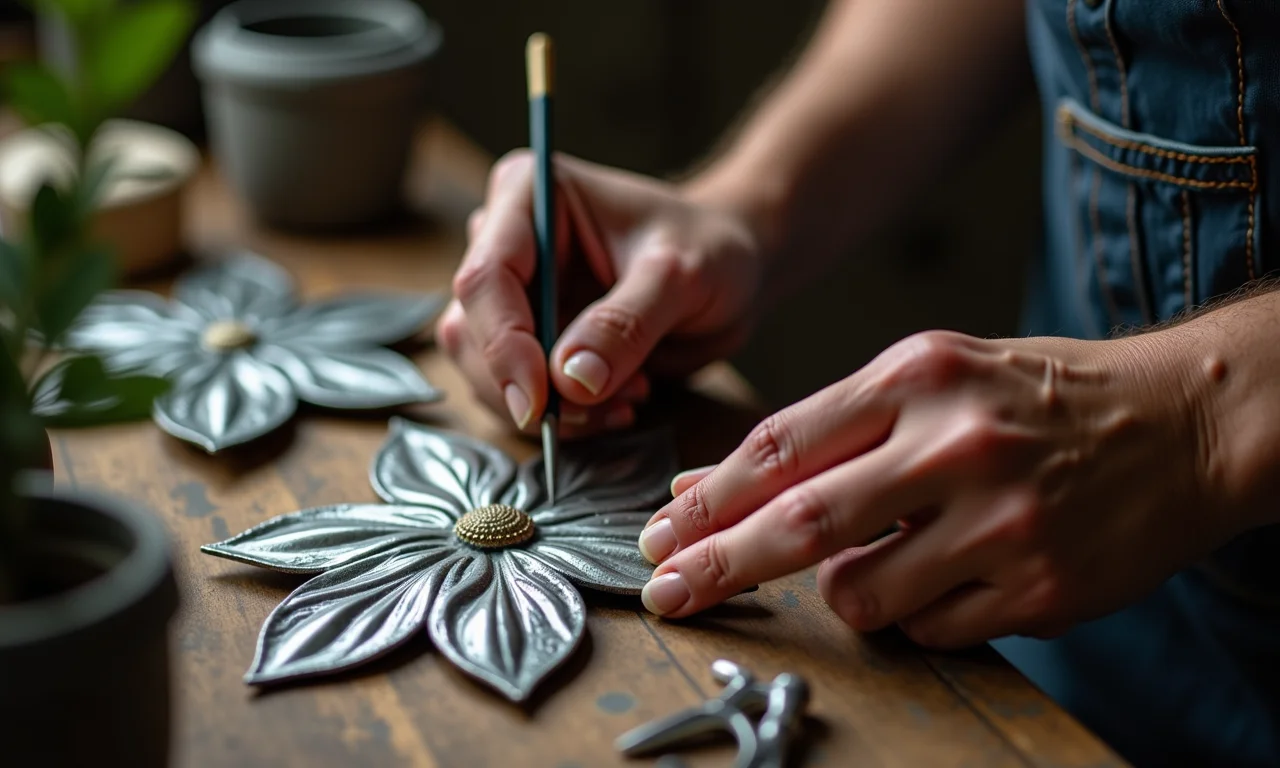 Especialista ensinando dicas de artesanato com lata.