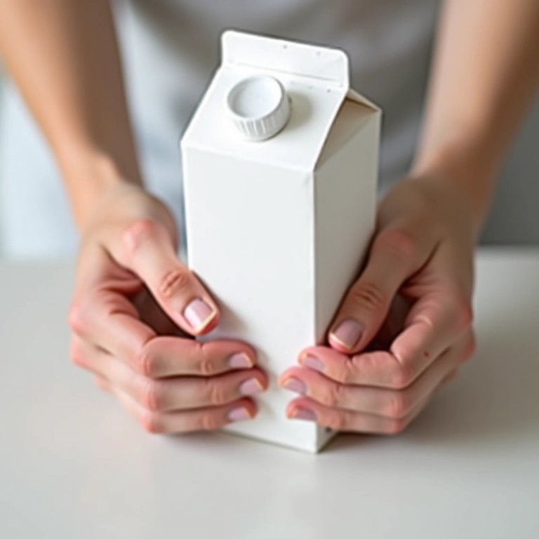 Evitando que a caixa de leite amasse durante a criação.