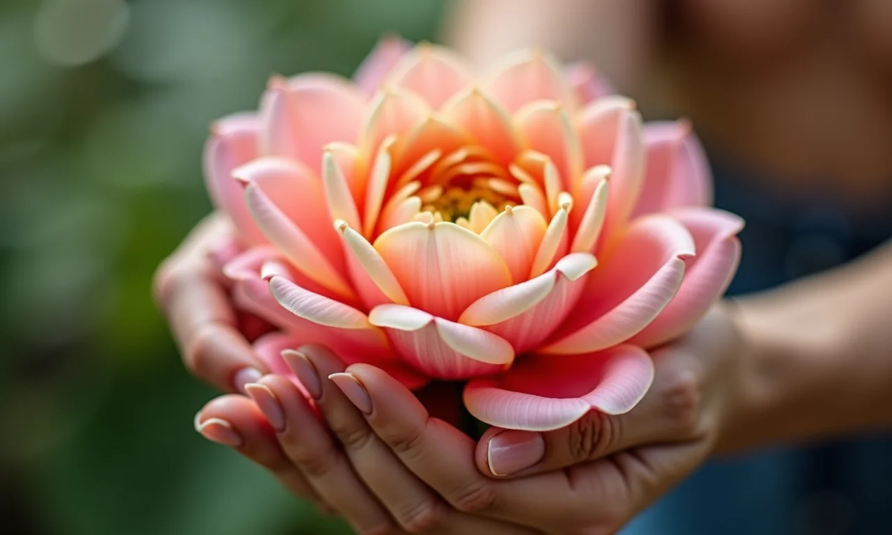 Flor de fita com pétalas franzidas.