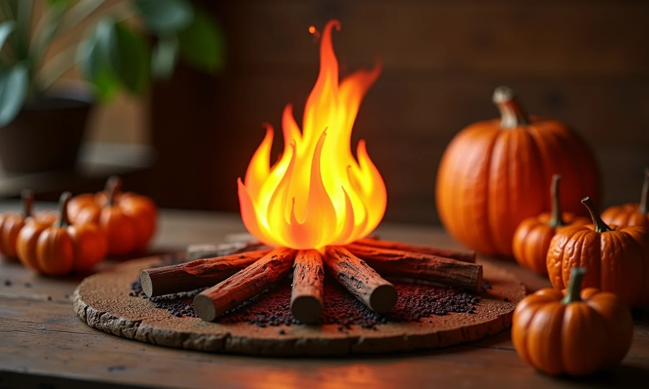 Fogueiras cenográficas em EVA para decoração de festa junina.