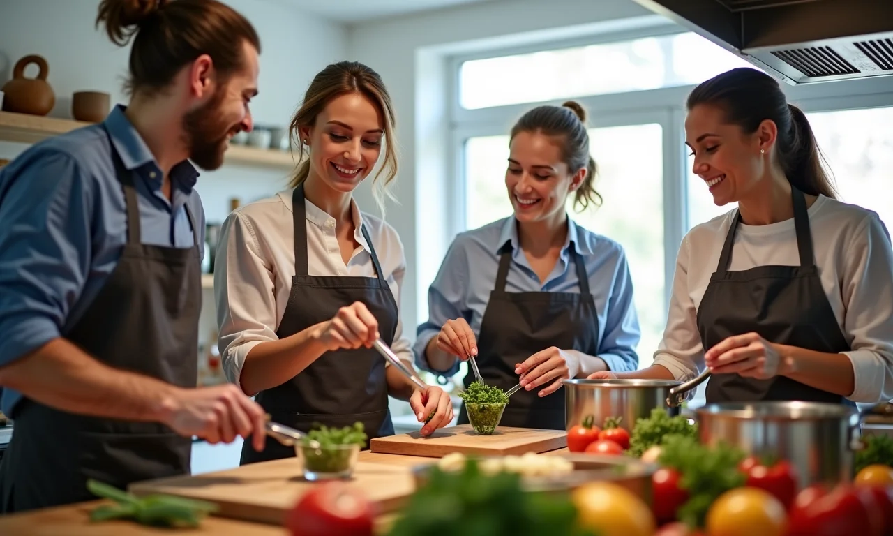 Grupo de colegas desfrutando de uma experiência memorável como lembrancinha.