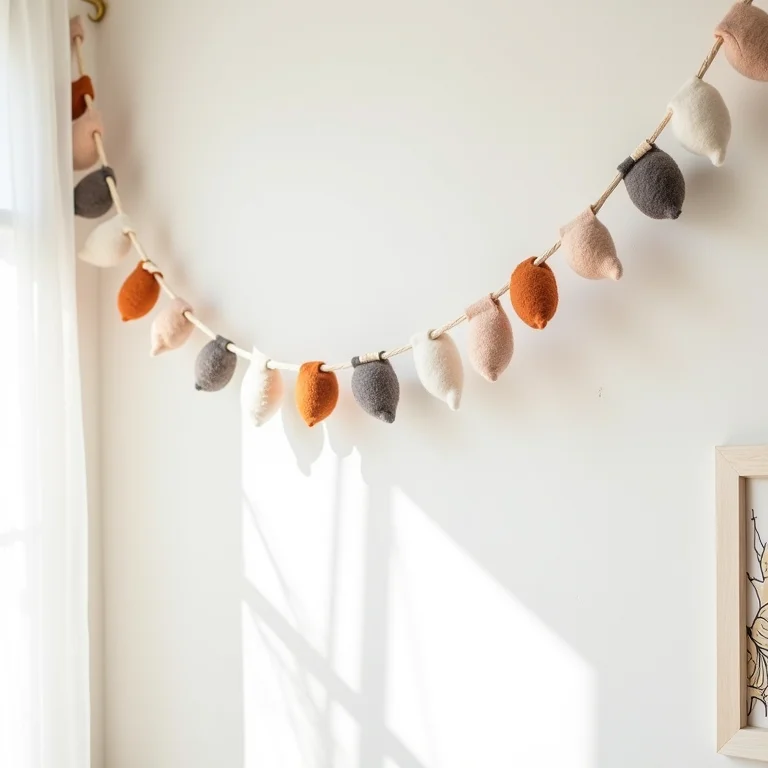 Guirlanda de feltro minimalista e elegante para decoração moderna
