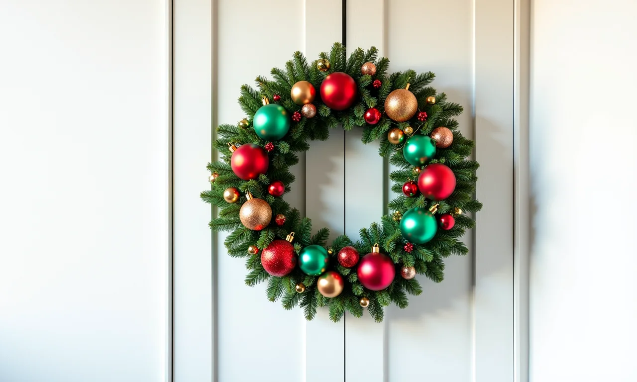 Guirlanda de Natal moderna com cores vibrantes.