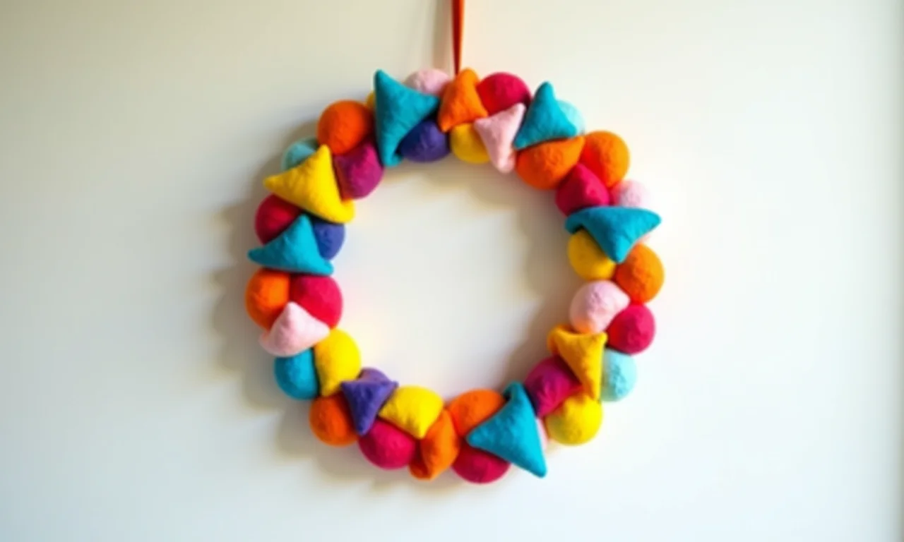 Guirlanda geométrica de feltro.
