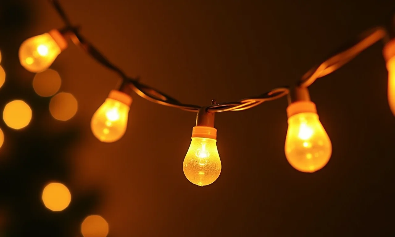 Iluminação natalina artesanal com luzes aconchegantes e atmosfera festiva.