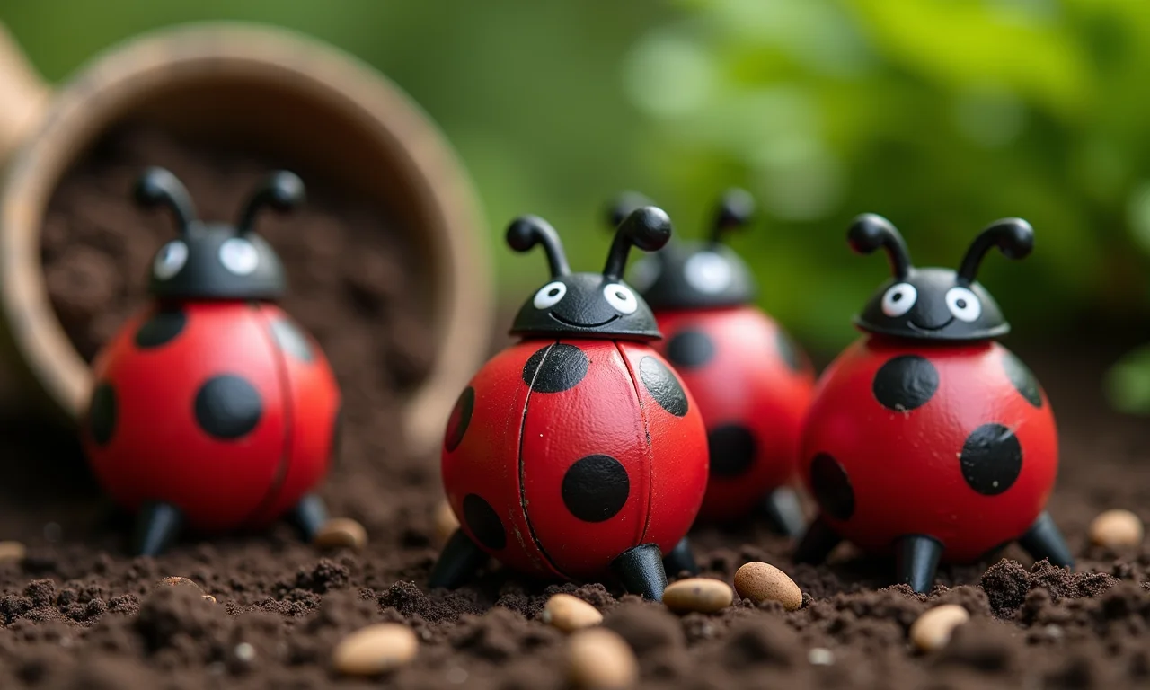 Kits de jardinagem da Ladybug como lembrancinhas.