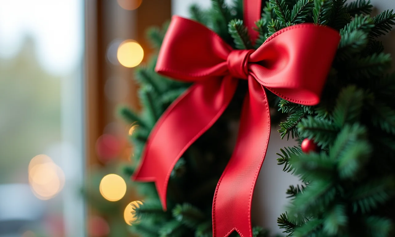 Laço charmoso finalizando a guirlanda de feltro.