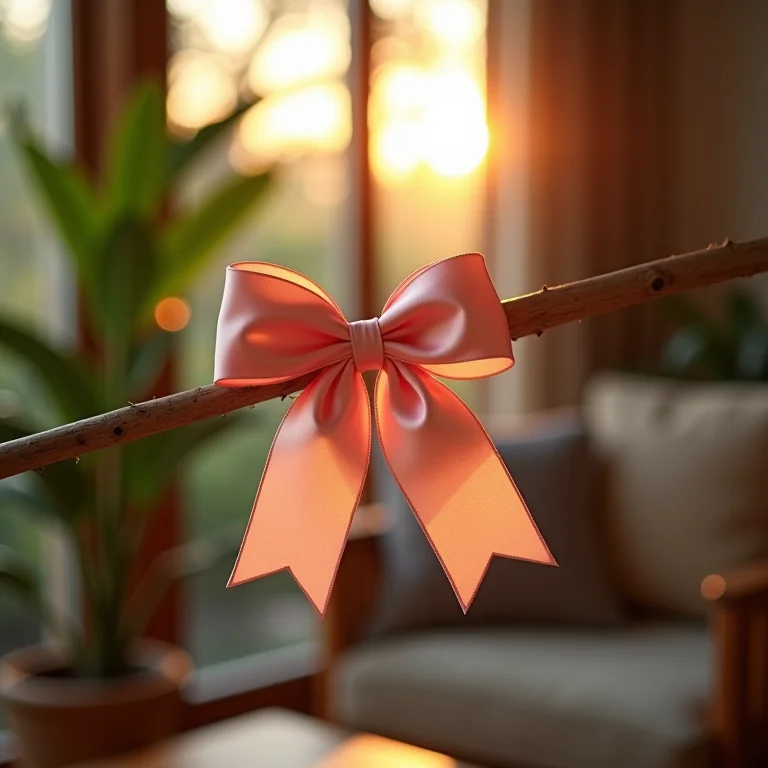 Laços de cetim artesanais decorando casa brasileira.