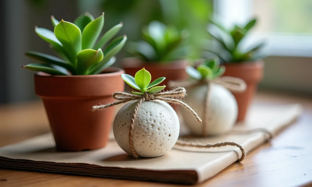 Lembrancinhas de casamento sustentáveis: plantas e cadernos reciclados