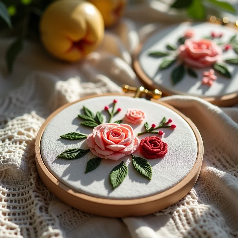 Lembrancinhas de chá de fraldas: bastidores bordados