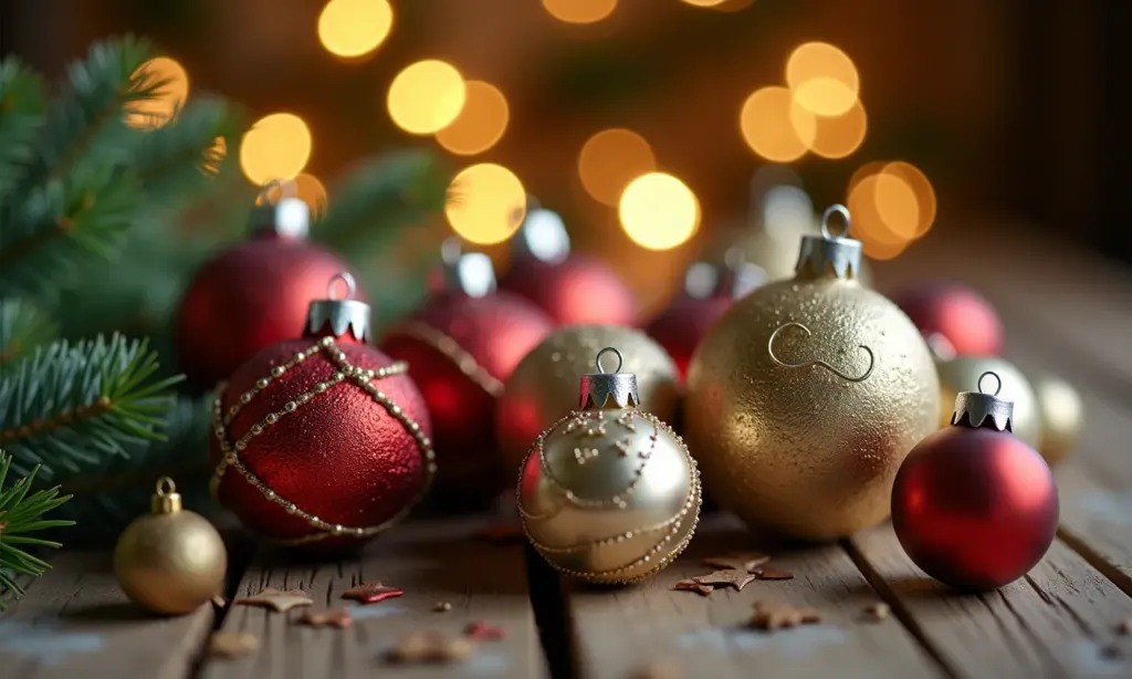 Natal educação infantil: Lembrancinha (Fácil) Lembrancinhas de Natal artesanais em mesa de madeira rústica.