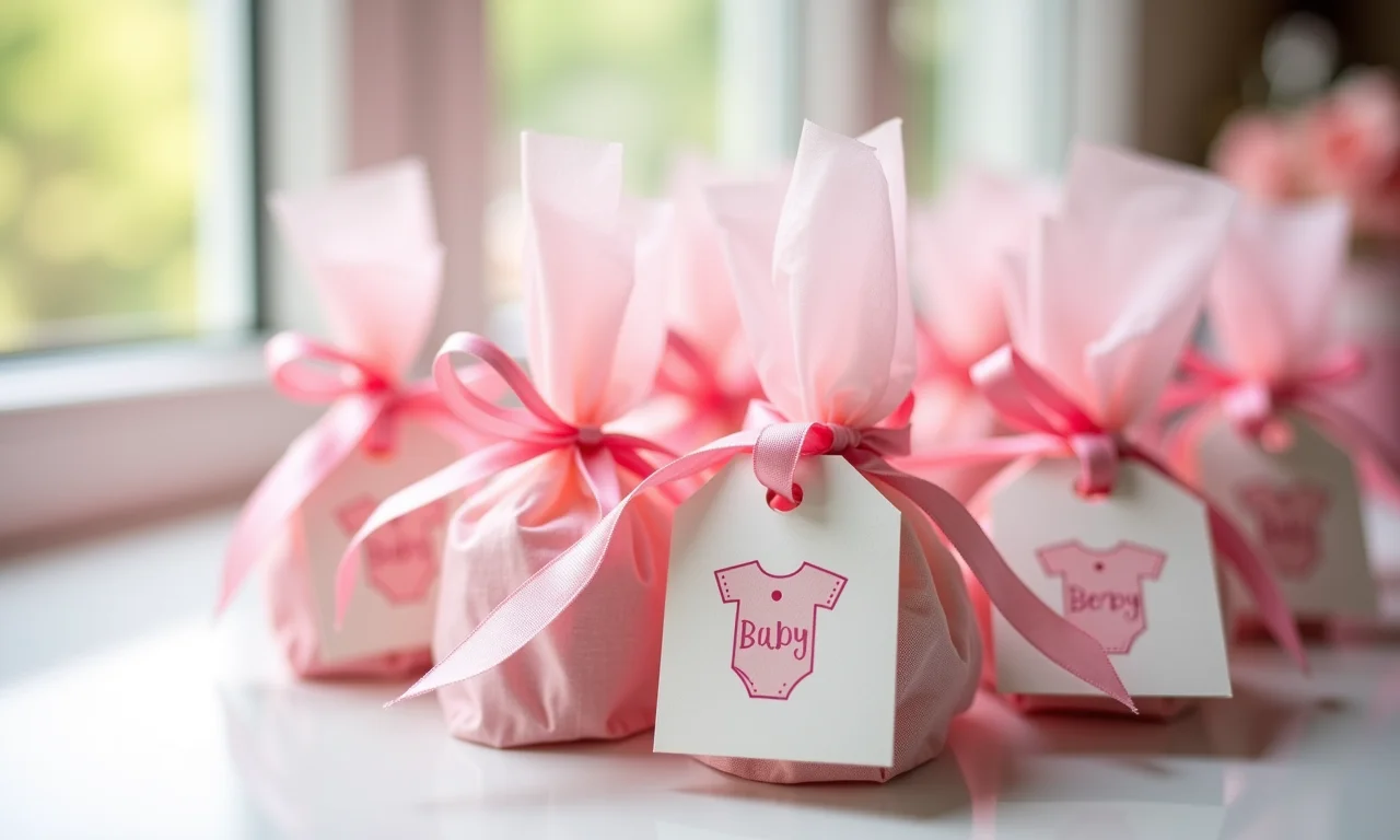 Lembrancinhas delicadas para o chá de bebê.