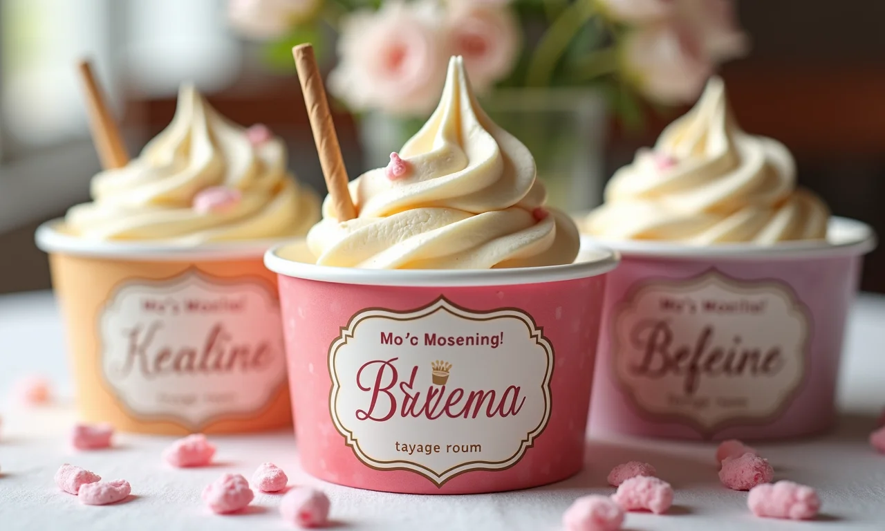 Lembrancinhas personalizadas com potes de sorvete para diferentes tipos de eventos.