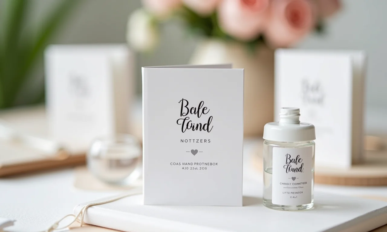 Lembrancinhas úteis: mini cadernos e álcool em gel personalizados para o dia a dia.