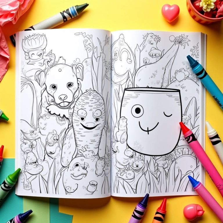 Livrinho de colorir temático Patati Patatá.