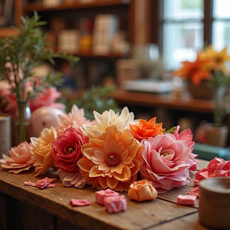 Loja de artesanato com materiais para flor de fita.