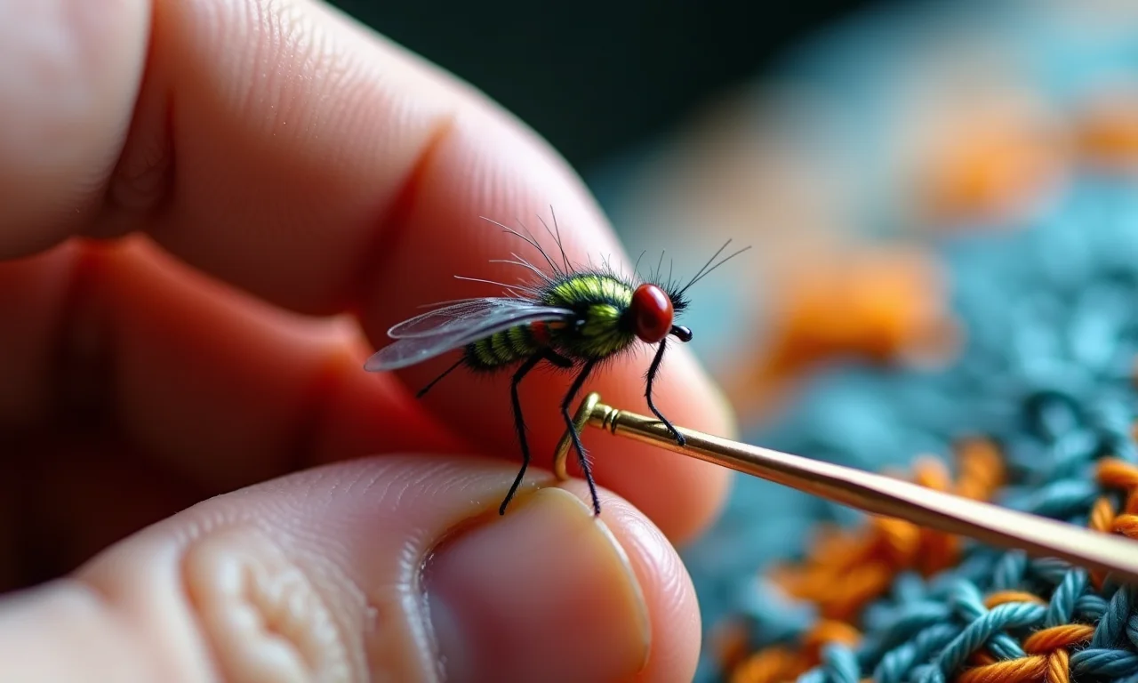 Mão demonstrando a variação 'Ponto Pena' do ponto mosca.