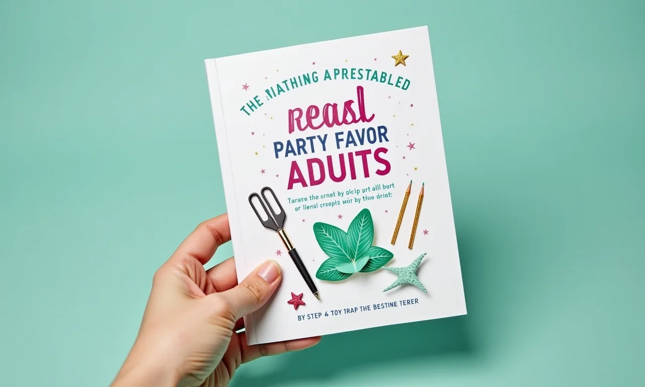 Mão segurando um guia para criar lembrancinhas da Ariel.