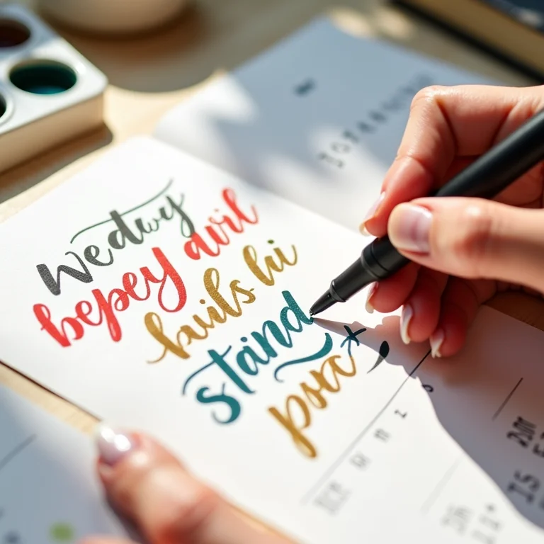 Mãos escrevendo frases inspiradoras em calendário