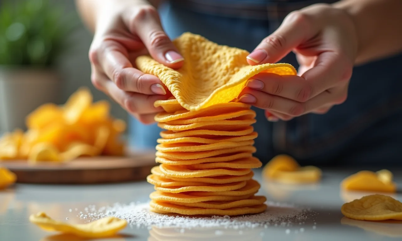 Mãos limpando uma lata de batata frita com pano úmido para prepará-la para decoração.