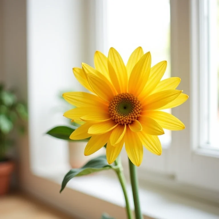 Margarida de papel crepom decorando cozinha brasileira